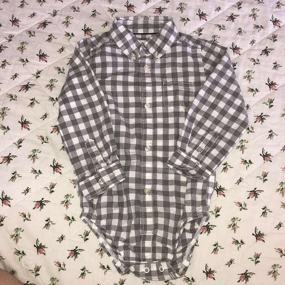 Boys Oxford Gingham Bodysuit